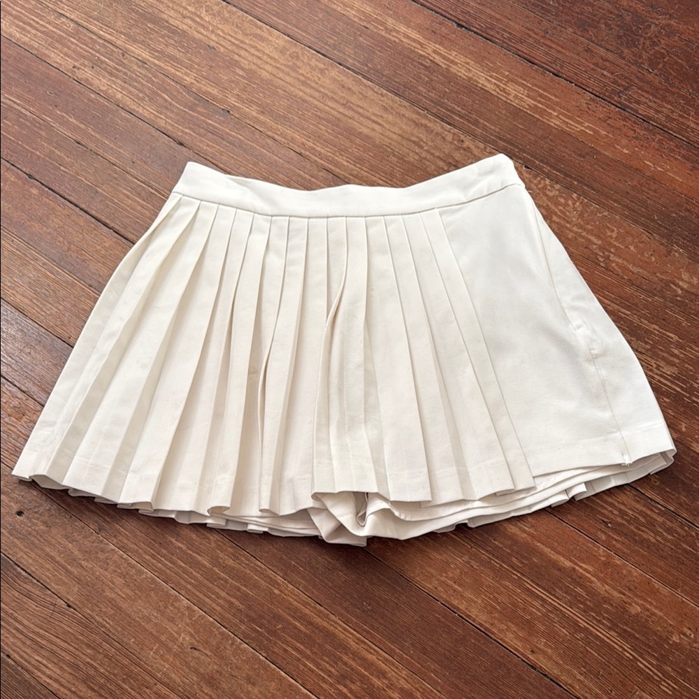 Abercrombie & Fitch Cream Pleated Tennis Mini Skort Size Small